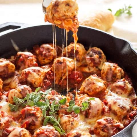Skillet Meatballs in Marinara Sauce