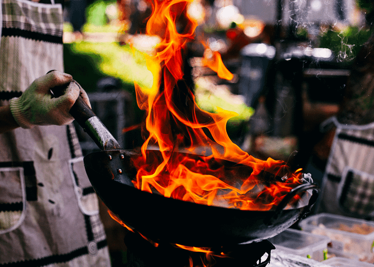 cast iron catch fire