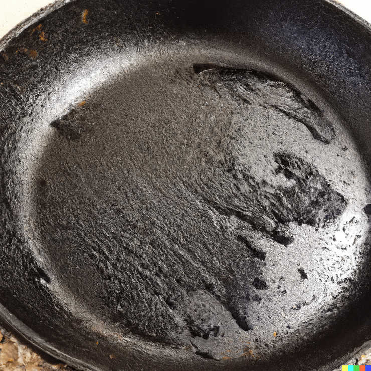 black residue on cast iron skillet
